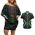 Maori Taiaha Pounamu Whakairo Personalized Couples Matching Off Shoulder Short Dress and Hawaiian Shirt Jade Poutama Motifs