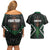 Maori Taiaha Pounamu Whakairo Personalized Couples Matching Off Shoulder Short Dress and Hawaiian Shirt Jade Poutama Motifs