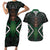Maori Taiaha Pounamu Whakairo Personalized Couples Matching Short Sleeve Bodycon Dress and Hawaiian Shirt Jade Poutama Motifs