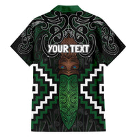 Maori Taiaha Pounamu Whakairo Personalized Family Matching Off The Shoulder Long Sleeve Dress and Hawaiian Shirt Jade Poutama Motifs