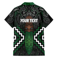 Maori Taiaha Pounamu Whakairo Personalized Family Matching Off Shoulder Maxi Dress and Hawaiian Shirt Jade Poutama Motifs