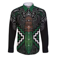 Maori Taiaha Pounamu Whakairo Personalized Family Matching Off Shoulder Maxi Dress and Hawaiian Shirt Jade Poutama Motifs
