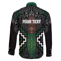 Maori Taiaha Pounamu Whakairo Personalized Family Matching Off Shoulder Maxi Dress and Hawaiian Shirt Jade Poutama Motifs