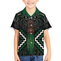 Maori Taiaha Pounamu Whakairo Personalized Family Matching Off Shoulder Maxi Dress and Hawaiian Shirt Jade Poutama Motifs