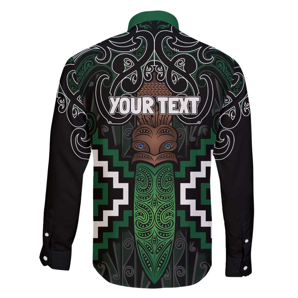 Maori Taiaha Pounamu Whakairo Personalized Family Matching Off Shoulder Short Dress and Hawaiian Shirt Jade Poutama Motifs