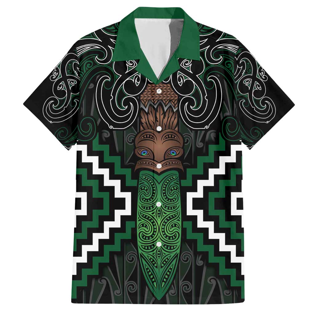 Maori Taiaha Pounamu Whakairo Personalized Family Matching Short Sleeve Bodycon Dress and Hawaiian Shirt Jade Poutama Motifs