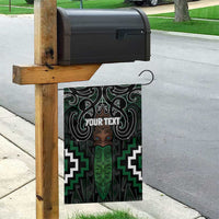 Maori Taiaha Pounamu Whakairo Personalized Garden Flag Jade Poutama Motifs