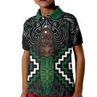 Maori Taiaha Pounamu Whakairo Personalized Kid Polo Shirt Jade Poutama Motifs