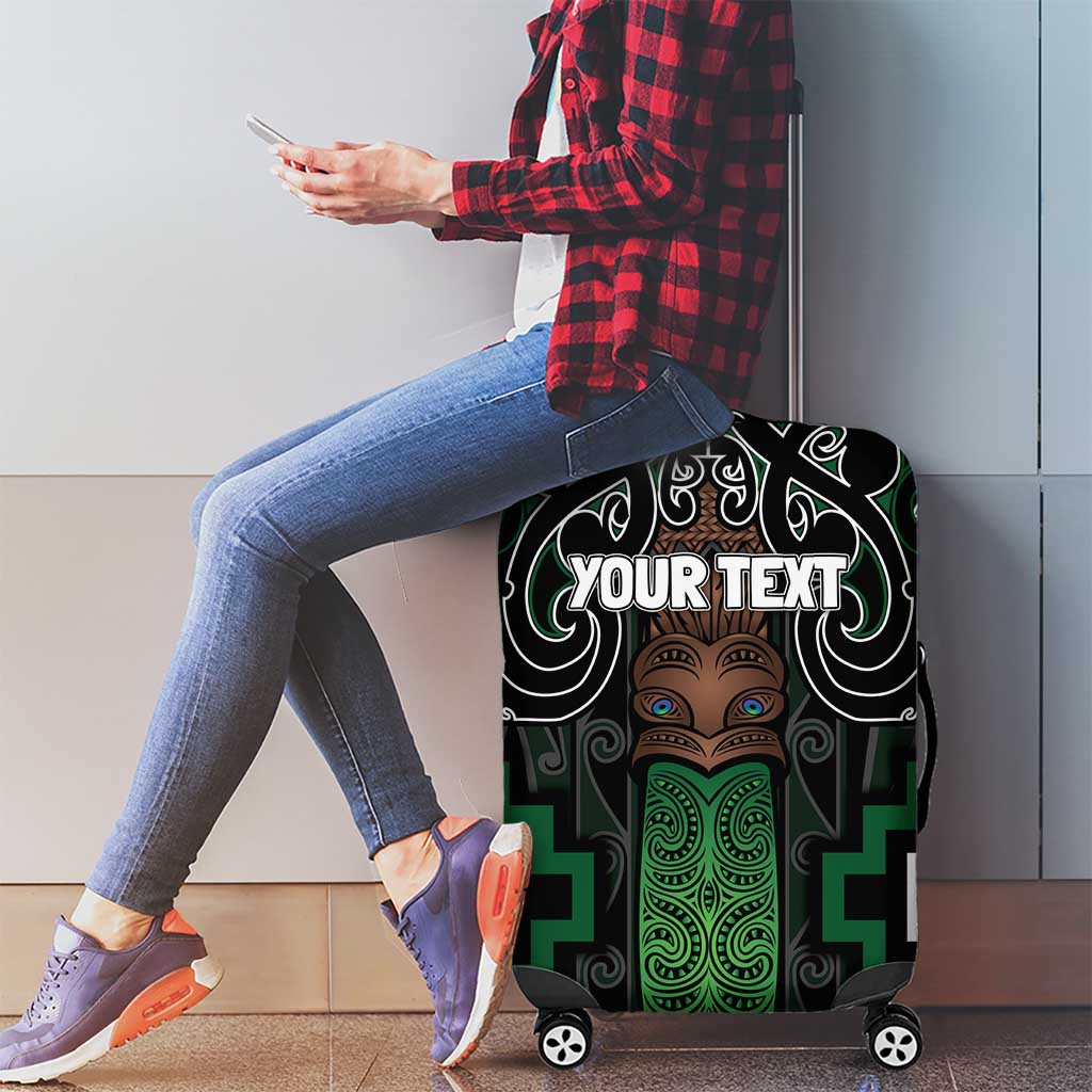 Maori Taiaha Pounamu Whakairo Personalized Luggage Cover Jade Poutama Motifs