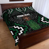 Maori Taiaha Pounamu Whakairo Personalized Quilt Bed Set Jade Poutama Motifs LT7 - Polynesian Pride