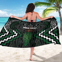 Maori Taiaha Pounamu Whakairo Personalized Sarong Jade Poutama Motifs