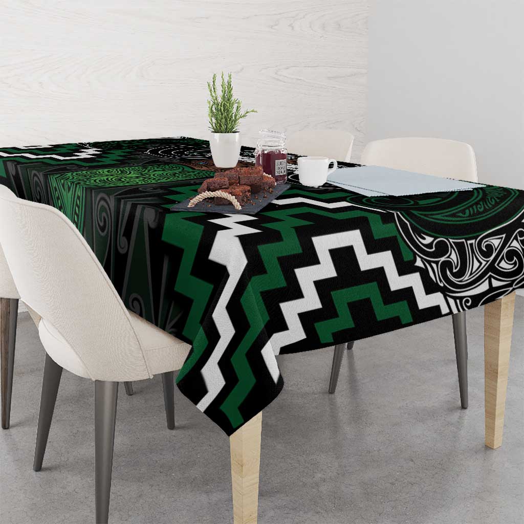 Maori Taiaha Pounamu Whakairo Personalized Tablecloth Jade Poutama Motifs LT7 - Polynesian Pride