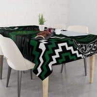 Maori Taiaha Pounamu Whakairo Personalized Tablecloth Jade Poutama Motifs LT7 - Polynesian Pride