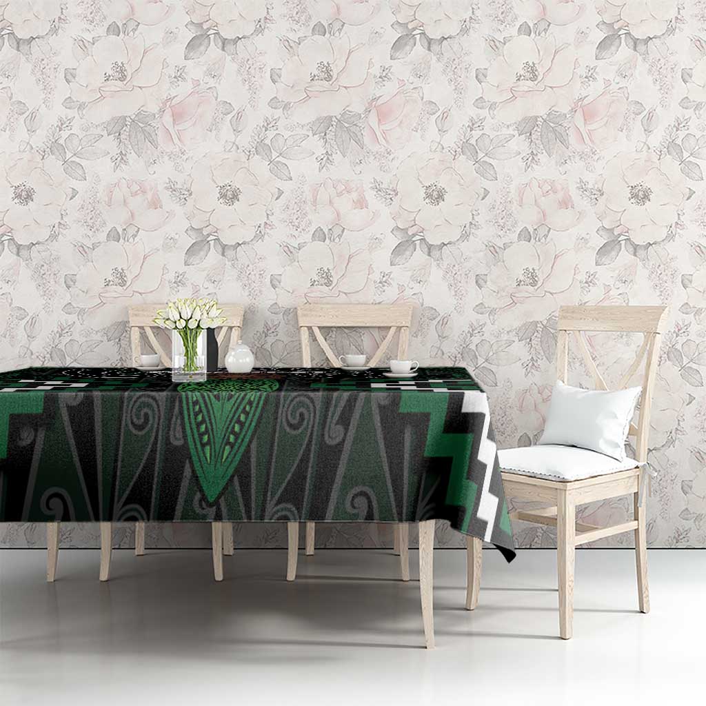 Maori Taiaha Pounamu Whakairo Personalized Tablecloth Jade Poutama Motifs LT7 - Polynesian Pride