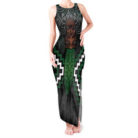 Maori Taiaha Pounamu Whakairo Personalized Tank Maxi Dress Jade Poutama Motifs