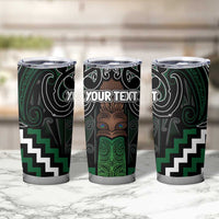 Maori Taiaha Pounamu Whakairo Personalized Tumbler Cup Jade Poutama Motifs