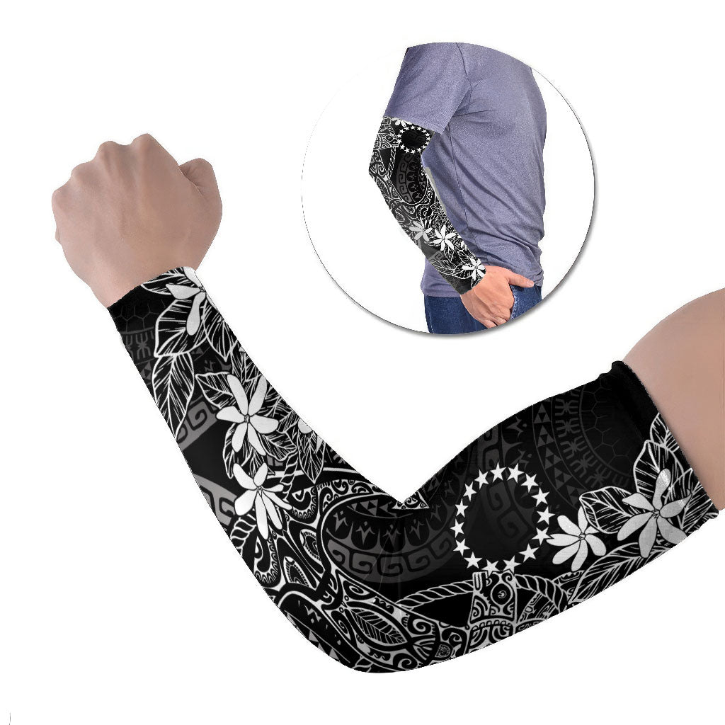 Black Kuki Airani Tapakau Arm Sleeves Tribal Anchor Mix Tiare LT7 Set of 2 Black - Polynesian Pride