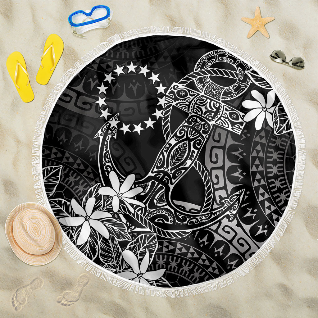 Black Kuki Airani Tapakau Beach Blanket Tribal Anchor Mix Tiare LT7 One Size 150cm Black - Polynesian Pride