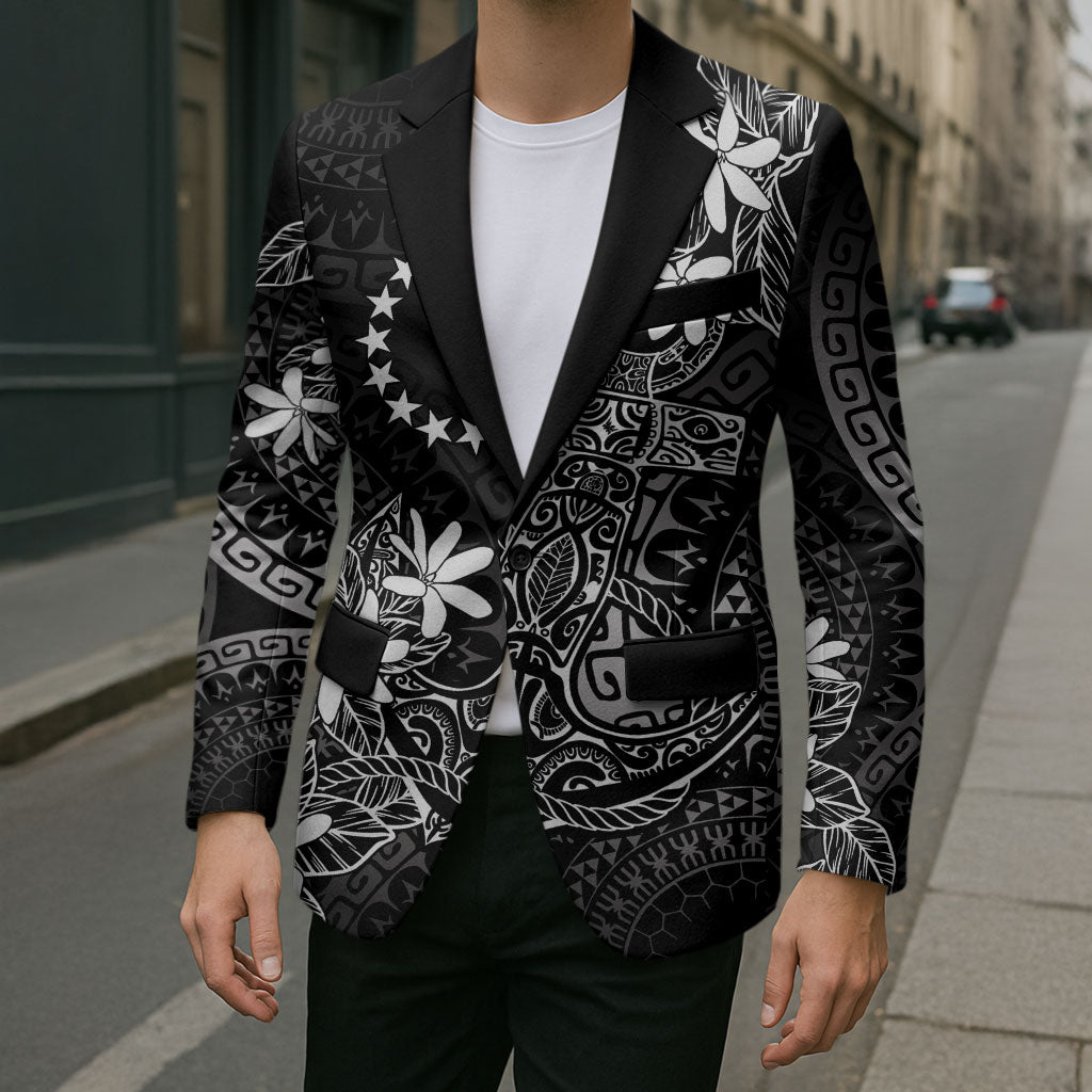 Black Kuki Airani Tapakau Blazer Tribal Anchor Mix Tiare LT7 - Polynesian Pride