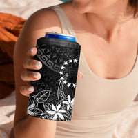 Black Kuki Airani Tapakau 4 in 1 Can Cooler Tumbler Tribal Anchor Mix Tiare