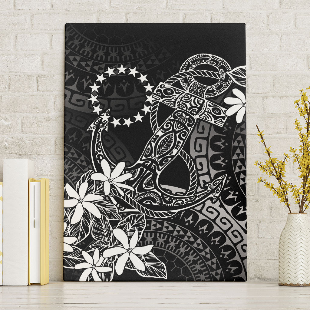 Black Kuki Airani Tapakau Canvas Wall Art Tribal Anchor Mix Tiare LT7 Without Frame Black - Polynesian Pride