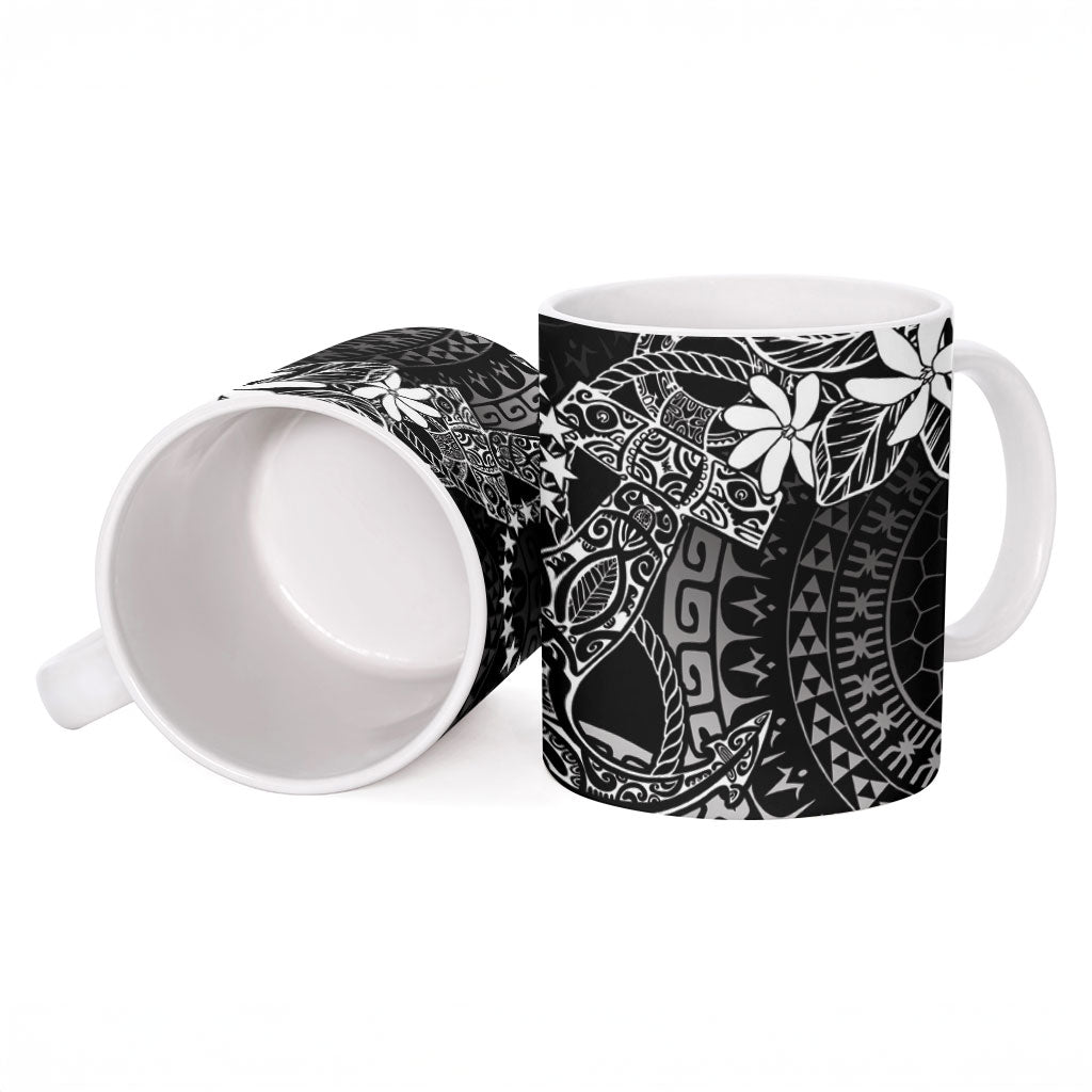 Black Kuki Airani Tapakau Ceramic Mug Tribal Anchor Mix Tiare LT7 - Polynesian Pride