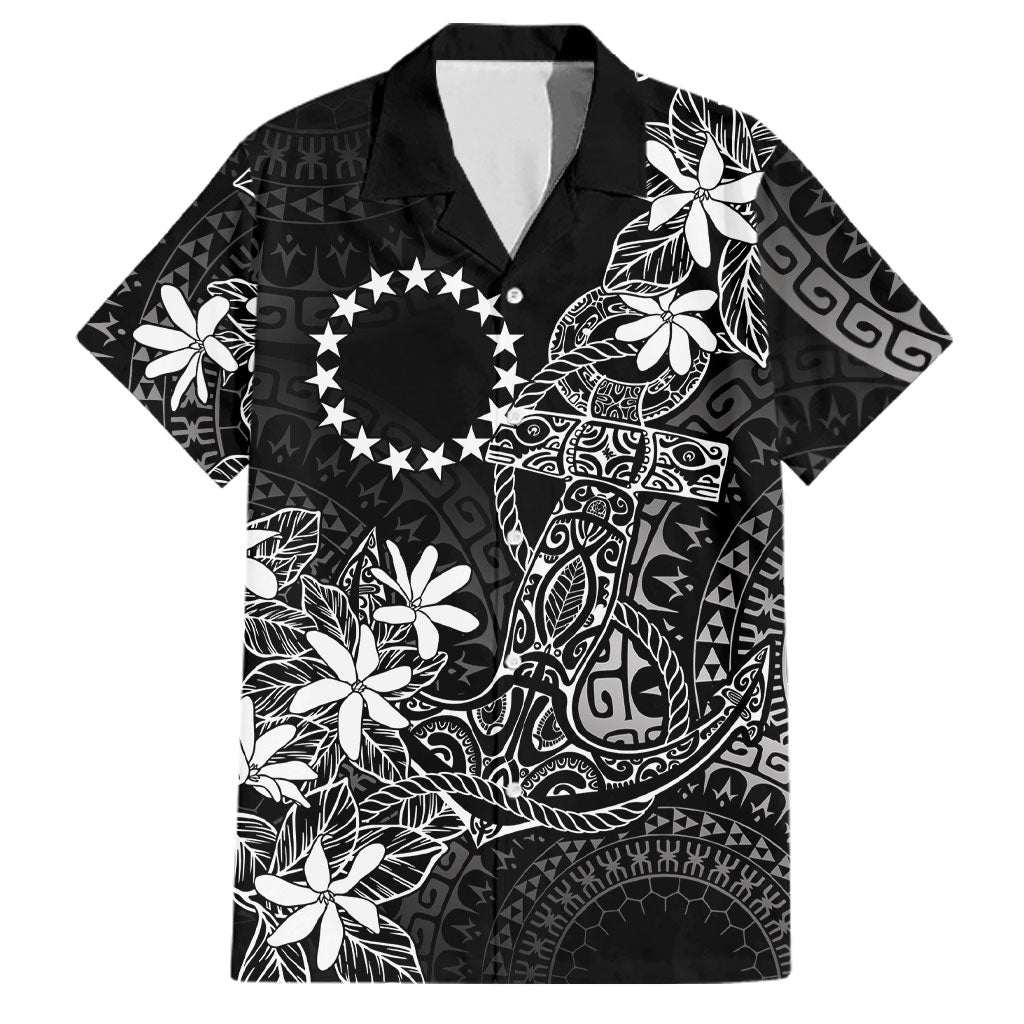 Black Kuki Airani Tapakau Family Matching Puletasi and Hawaiian Shirt Tribal Anchor Mix Tiare