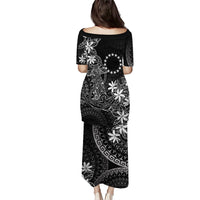 Black Kuki Airani Tapakau Family Matching Puletasi and Hawaiian Shirt Tribal Anchor Mix Tiare