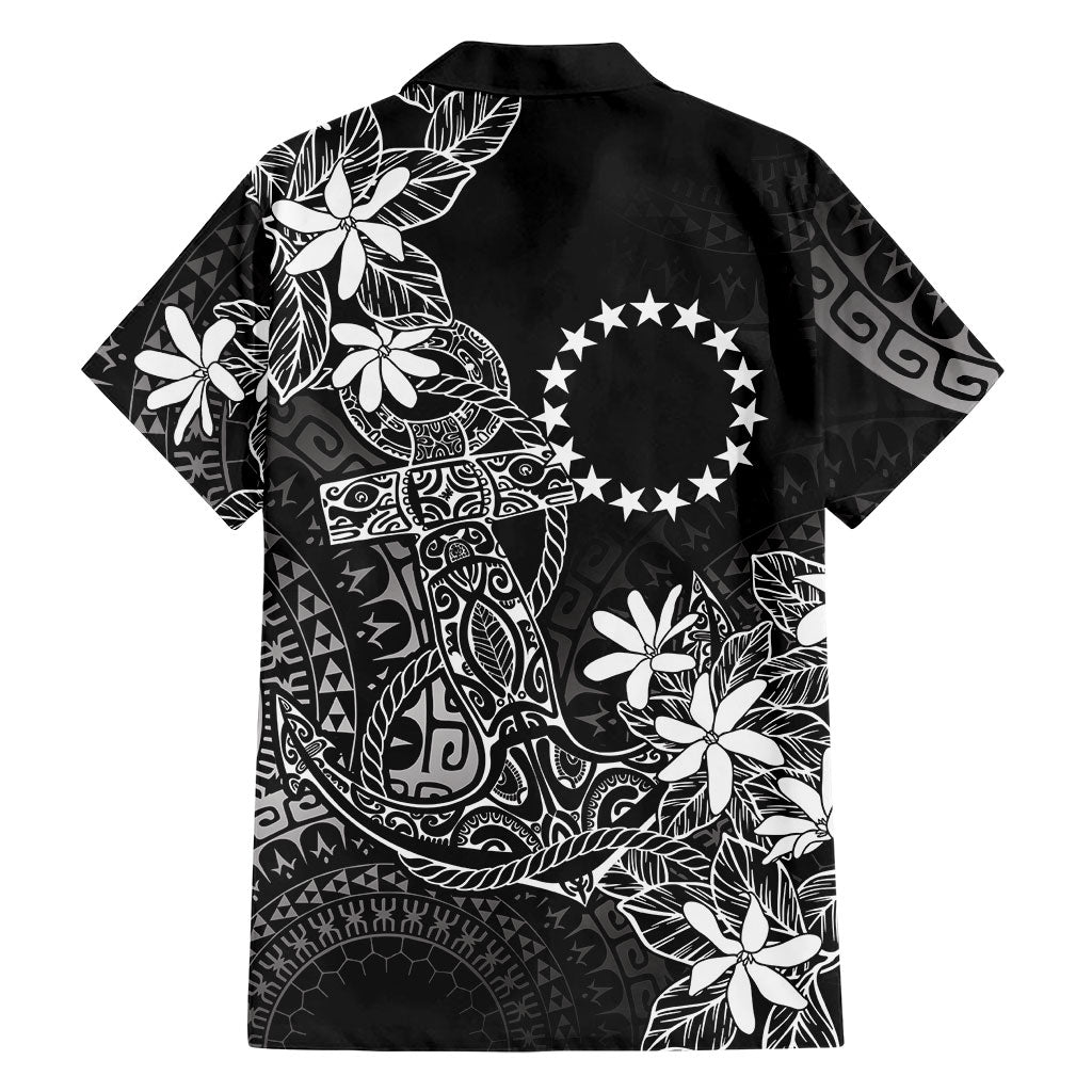 Black Kuki Airani Tapakau Family Matching Summer Maxi Dress and Hawaiian Shirt Tribal Anchor Mix Tiare