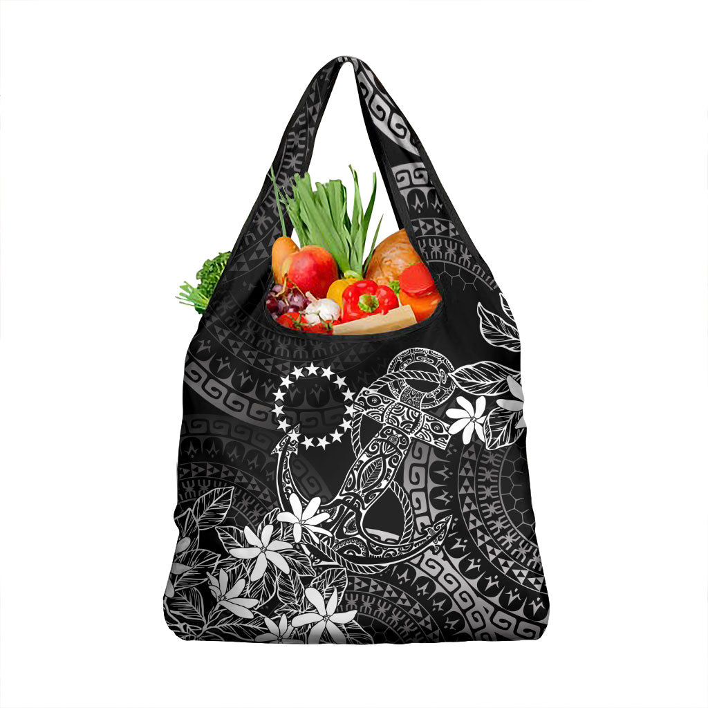 Black Kuki Airani Tapakau Grocery Bag Tribal Anchor Mix Tiare LT7 1-pack One Size Black - Polynesian Pride