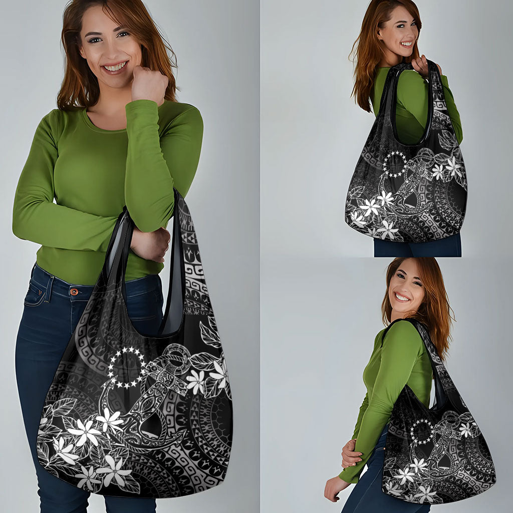 Black Kuki Airani Tapakau Grocery Bag Tribal Anchor Mix Tiare LT7 - Polynesian Pride