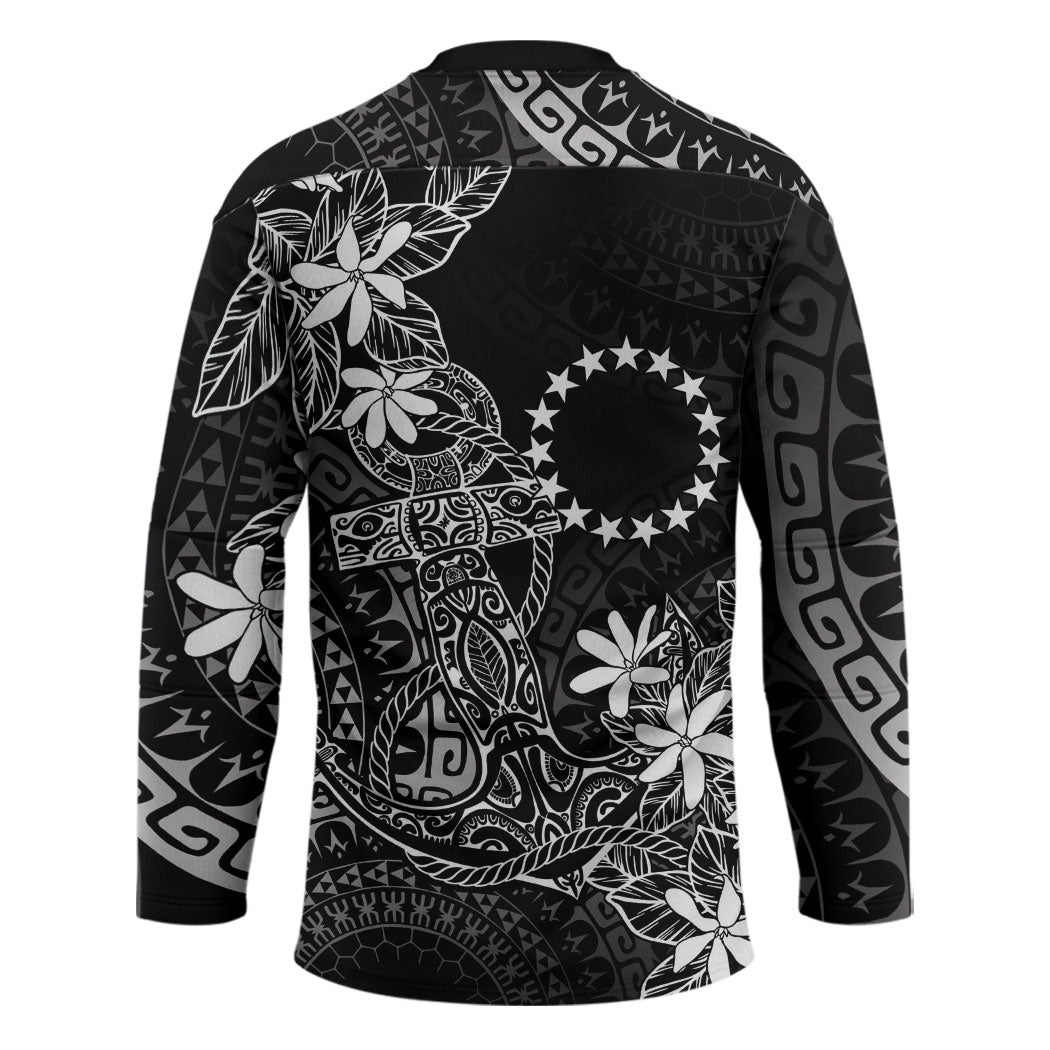 Black Kuki Airani Tapakau Hockey Jersey Tribal Anchor Mix Tiare LT7 - Polynesian Pride