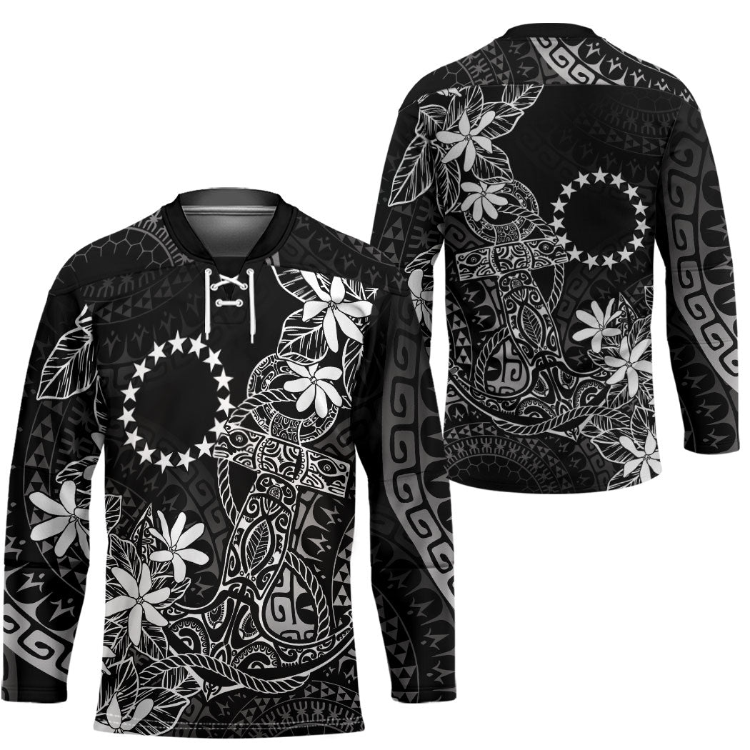Black Kuki Airani Tapakau Hockey Jersey Tribal Anchor Mix Tiare LT7 - Polynesian Pride