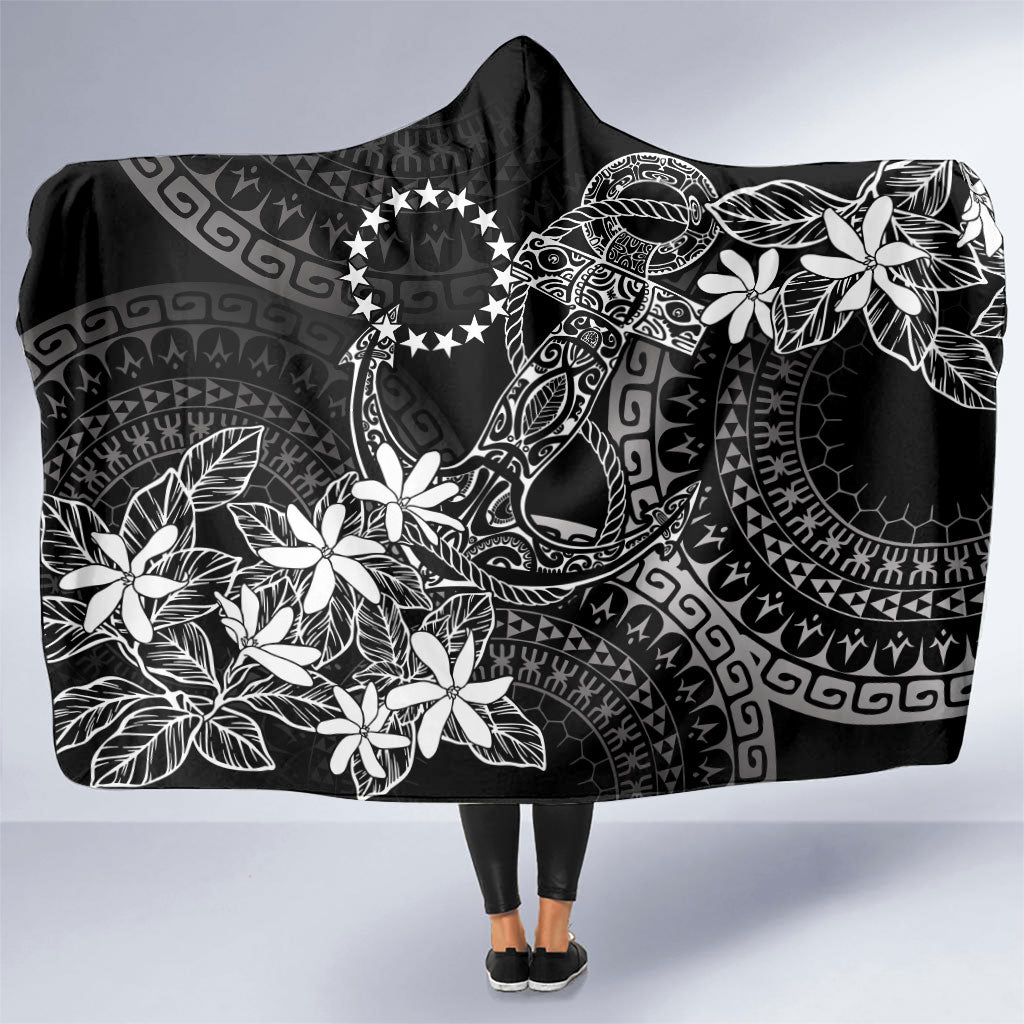 Black Kuki Airani Tapakau Hooded Blanket Tribal Anchor Mix Tiare LT7 One Size Black - Polynesian Pride