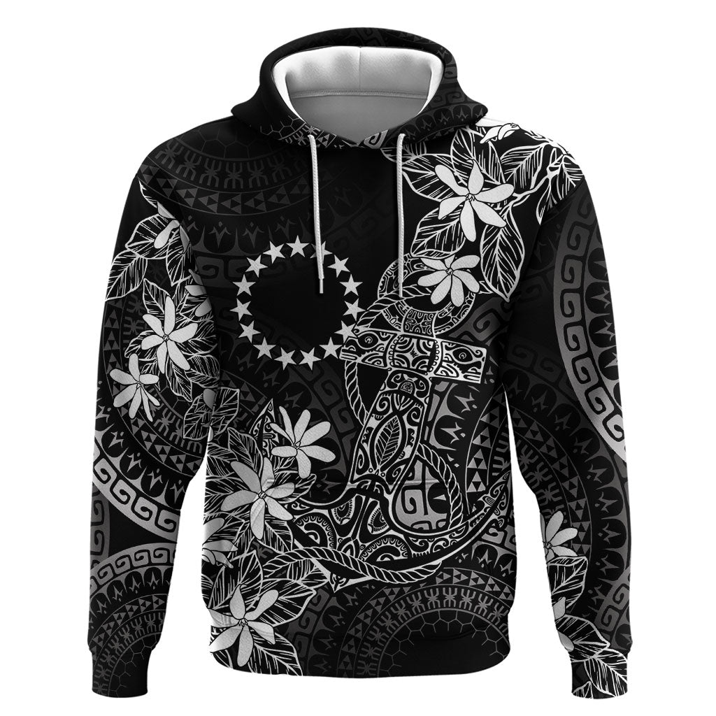 Black Kuki Airani Tapakau Hoodie Tribal Anchor Mix Tiare LT7 Pullover Hoodie Black - Polynesian Pride