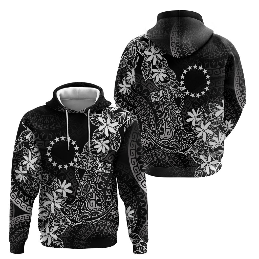 Black Kuki Airani Tapakau Hoodie Tribal Anchor Mix Tiare LT7 - Polynesian Pride