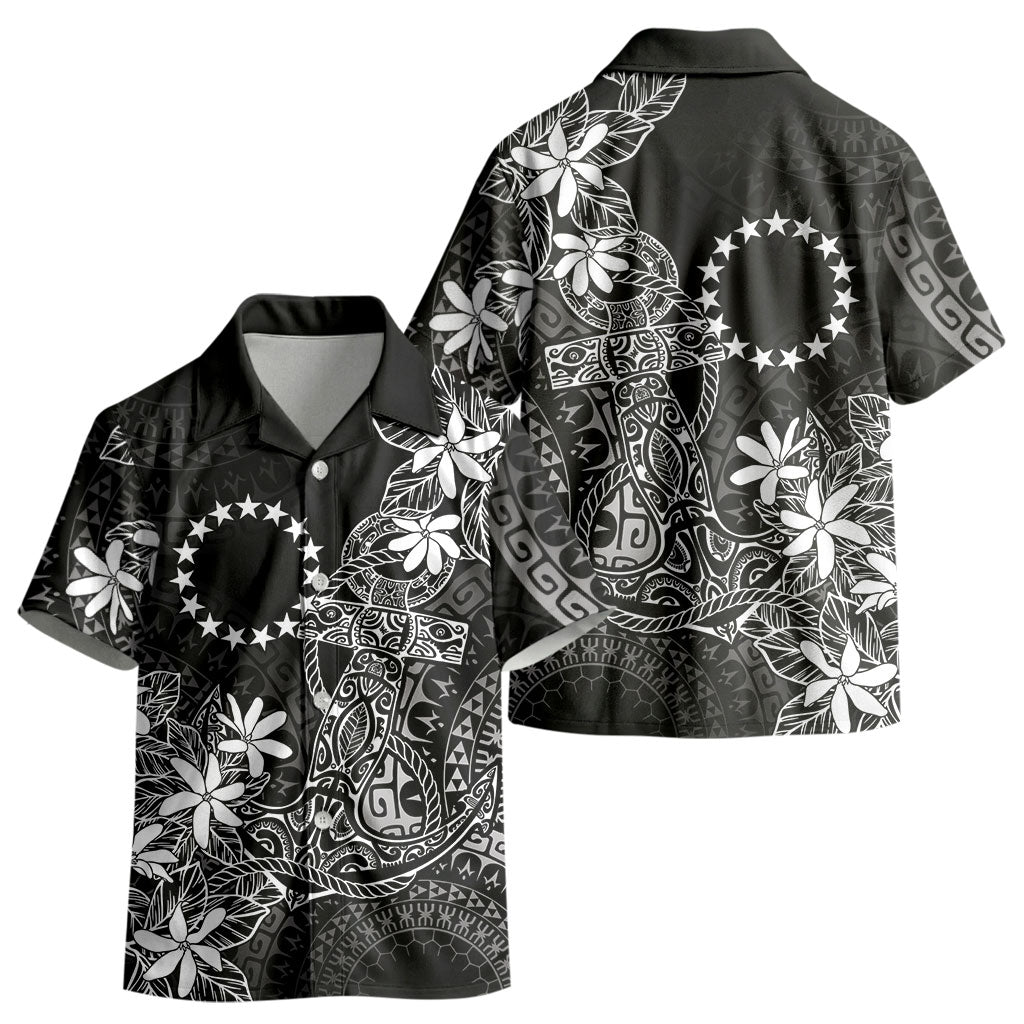 Black Kuki Airani Tapakau Kid Hawaiian Shirt Tribal Anchor Mix Tiare LT7 - Polynesian Pride
