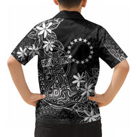 Black Kuki Airani Tapakau Kid Hawaiian Shirt Tribal Anchor Mix Tiare LT7 - Polynesian Pride