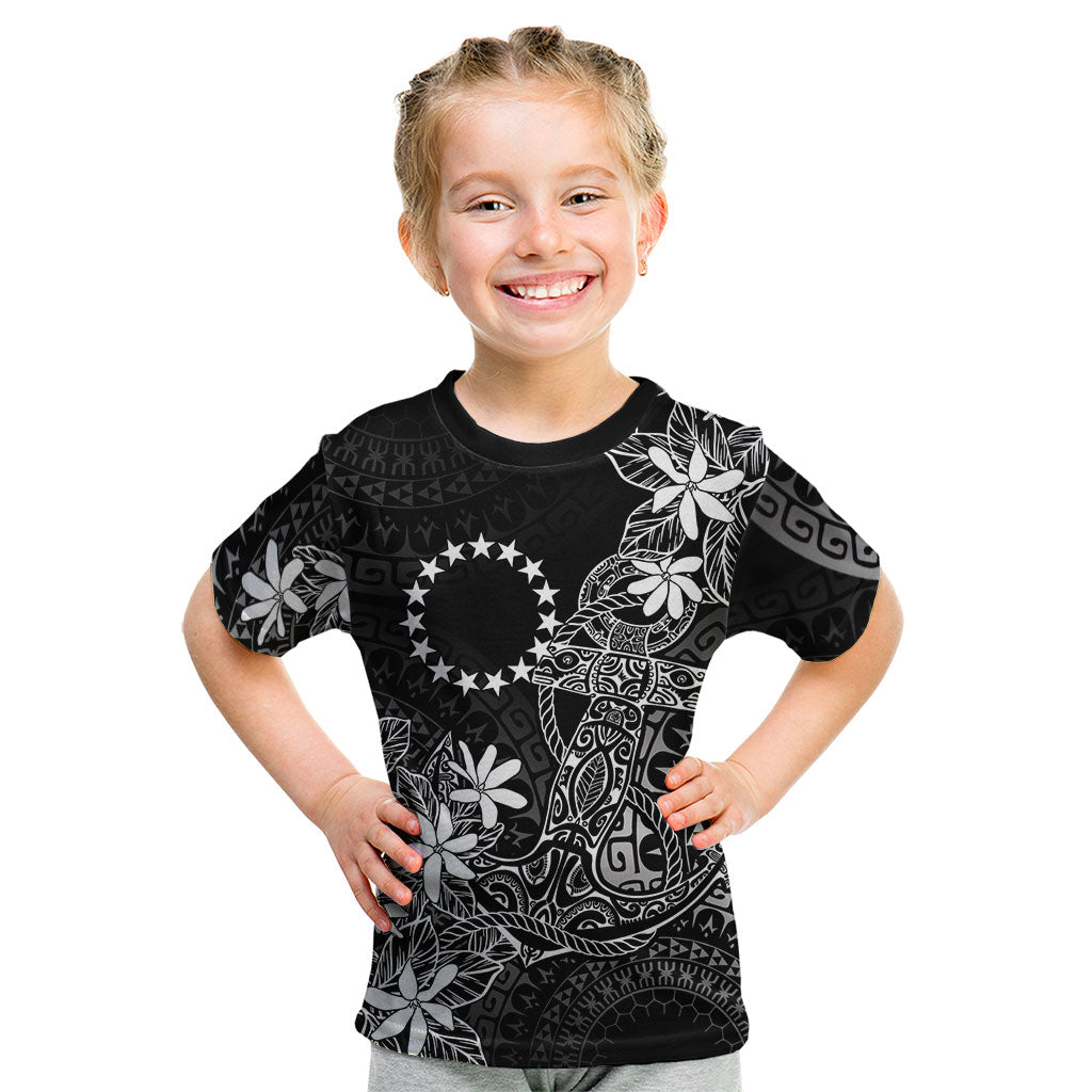 Black Kuki Airani Tapakau Kid T Shirt Tribal Anchor Mix Tiare LT7 Black - Polynesian Pride