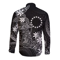 Black Kuki Airani Tapakau Long Sleeve Button Shirt Tribal Anchor Mix Tiare LT7 - Polynesian Pride