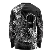 Black Kuki Airani Tapakau Long Sleeve Shirt Tribal Anchor Mix Tiare LT7 - Polynesian Pride