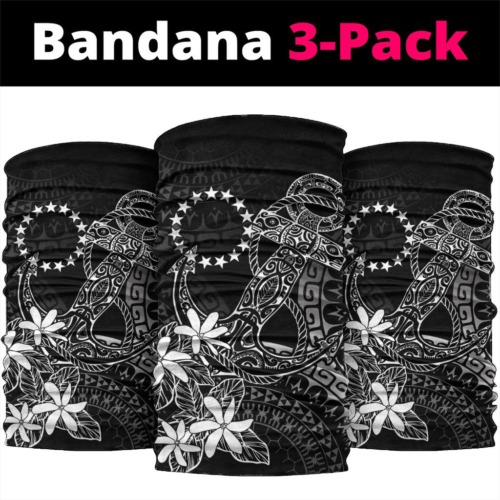 Black Kuki Airani Tapakau Neck Gaiter Tribal Anchor Mix Tiare LT7 package One Size: 25*50cm Black - Polynesian Pride