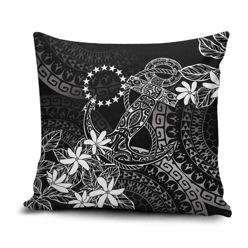 Black Kuki Airani Tapakau Pillow Cover Tribal Anchor Mix Tiare LT7 Black - Polynesian Pride