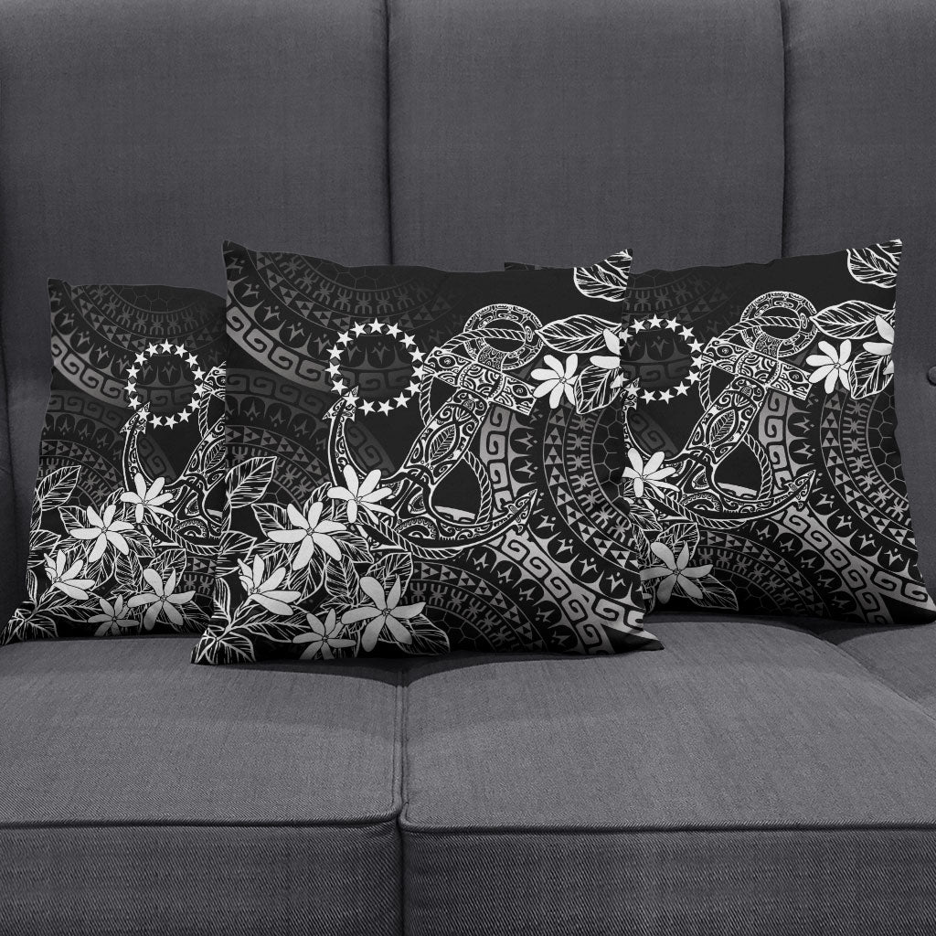 Black Kuki Airani Tapakau Pillow Cover Tribal Anchor Mix Tiare