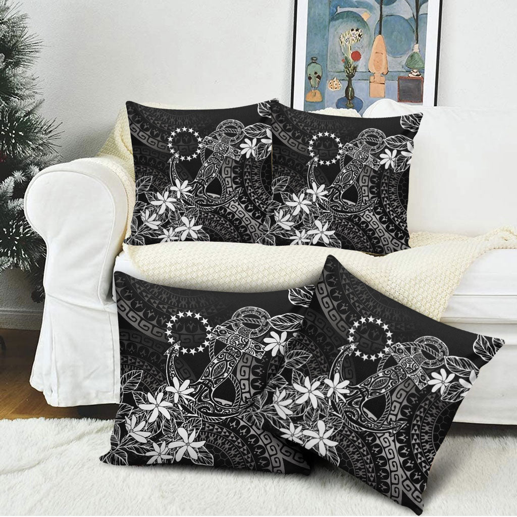 Black Kuki Airani Tapakau Pillow Cover Tribal Anchor Mix Tiare