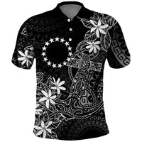 Black Kuki Airani Tapakau Polo Shirt Tribal Anchor Mix Tiare LT7 Black - Polynesian Pride
