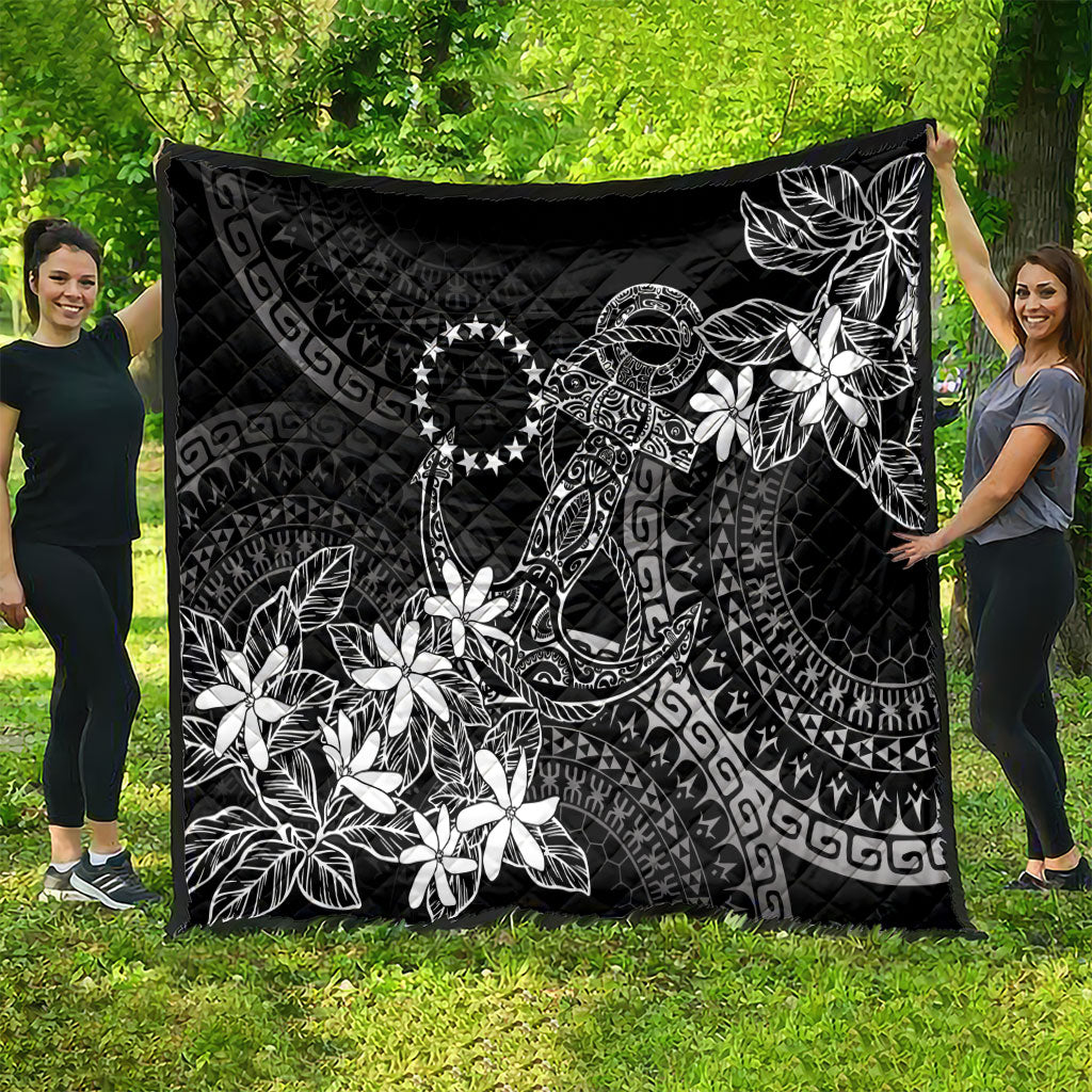 Black Kuki Airani Tapakau Quilt Tribal Anchor Mix Tiare