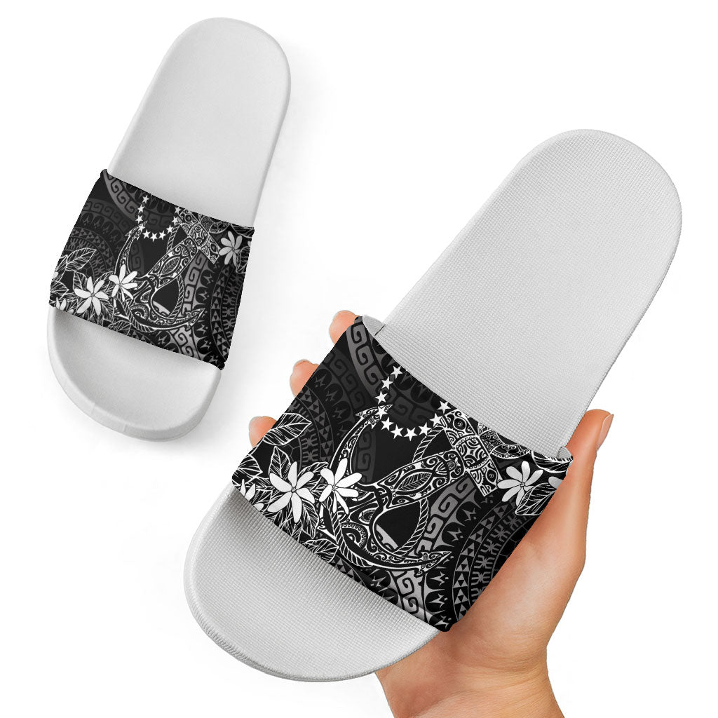 Black Kuki Airani Tapakau Slide Sandals Tribal Anchor Mix Tiare