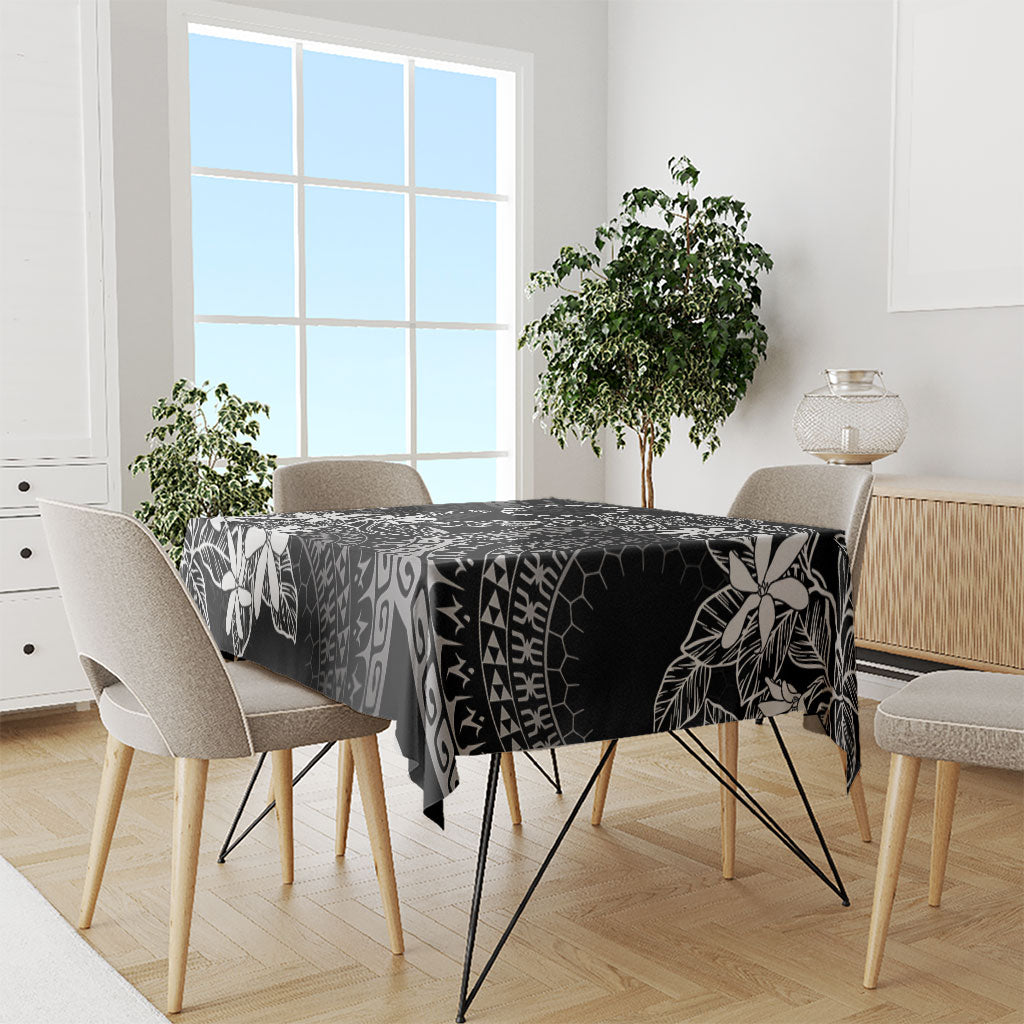 Black Kuki Airani Tapakau Tablecloth Tribal Anchor Mix Tiare LT7 - Polynesian Pride