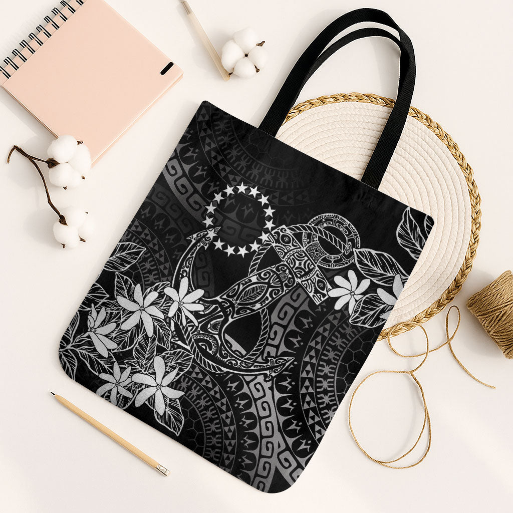 Black Kuki Airani Tapakau Tote Bag Tribal Anchor Mix Tiare LT7 Black Strap One Size Black - Polynesian Pride